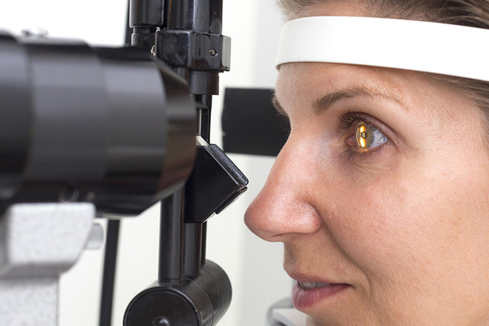 Woman getting her vision tested