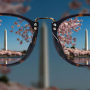 Glasses with the Washington Monument in sight through the lenses