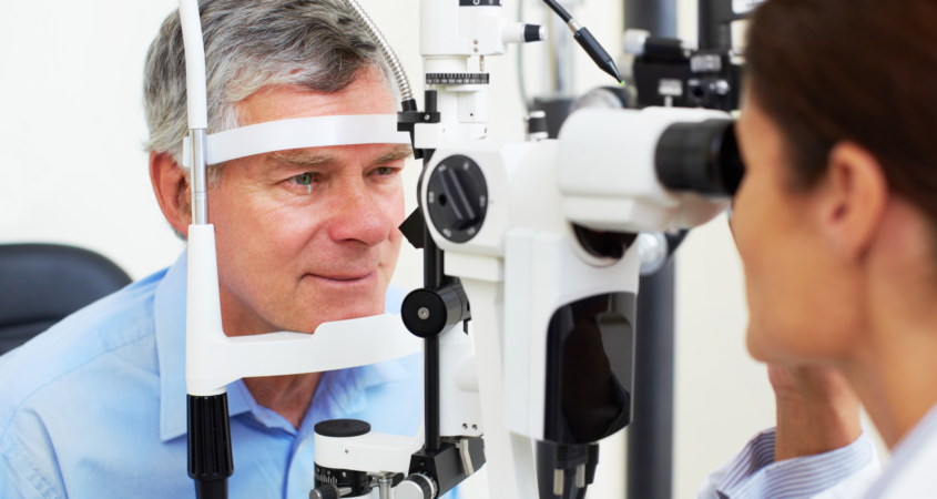 a man getting an eye exam